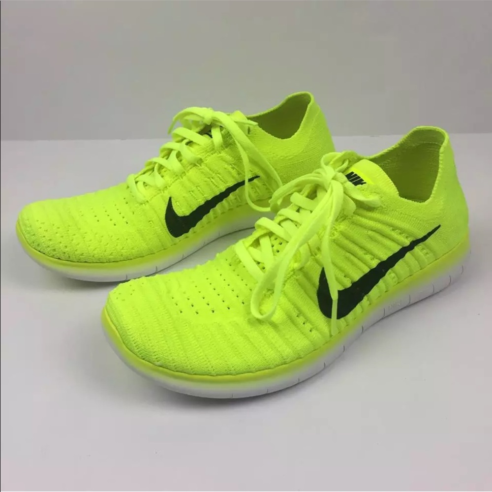 BRAND NEW Nike Free Run Flyknit Yellow / Volt - Picture 3 of 8